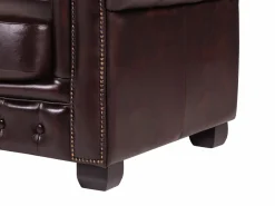 Clearance Sofá chesterfield de 4 plazas 100% piel rojo BRENTON Sofás Chesterfield|Sofá De Piel