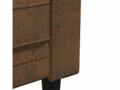Online Sofá chesterfield de 2 plazas tela marrón Sofás Chesterfield