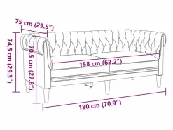 Online Sofá chesterfield de 2 plazas tela marrón Sofás Chesterfield