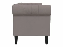 Outlet Sofá Chesterfield de 3 plazas tela gris taupe Sofás Chesterfield