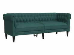Outlet Clicnbuy Sofá Chesterfield de 3 plazas tela oscuro Verde