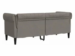 Clicnbuy Sofá Chesterfield de 2 plazas tela gris taupe