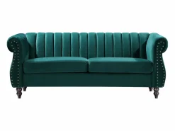 Best Sofá chesterfield de 3 plazas de terciopelo TRUMBO Sofá De Terciopelo|Sofás Chesterfield
