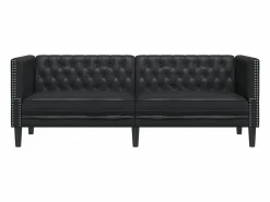 Online Clicnbuy Sofá Chesterfield de 3 plazas cuero artificial Negro