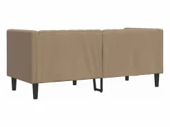 Clicnbuy Sofá Chesterfield de 2 plazas cuero artificial marrón capuchino