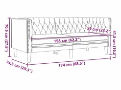Clicnbuy Sofá Chesterfield de 2 plazas cuero artificial marrón capuchino