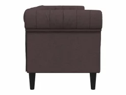 Clicnbuy Sofá Chesterfield de 3 plazas tela marrón oscuro