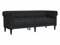 vidaxl Sofá Chesterfield de 3 plazas tela