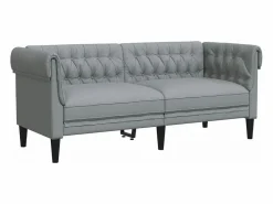 Outlet Clicnbuy Sofá Chesterfield de 2 plazas tela claro Gris