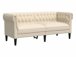vidaxl Sofá Chesterfield de 2 plazas lino