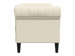 vidaxl Sofá Chesterfield de 2 plazas lino