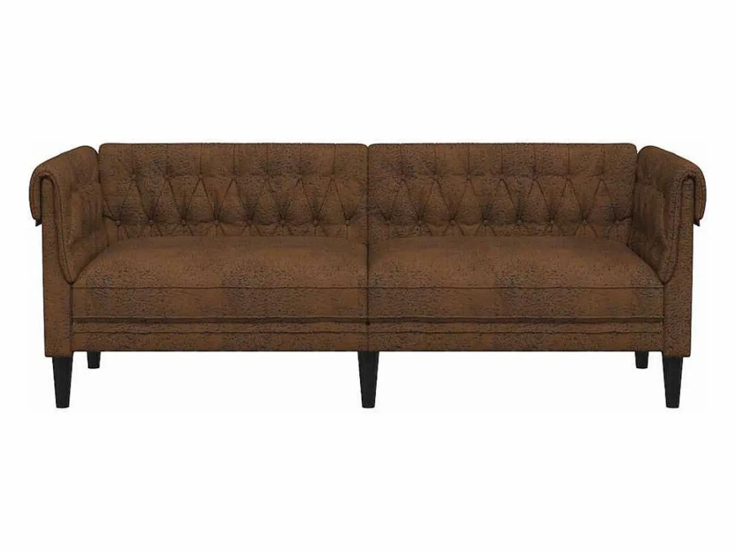 Online vidaxl Sofá Chesterfield de 3 plazas tela marrón Marru00f3n