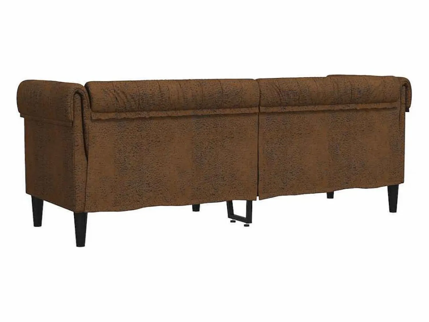 Online vidaxl Sofá Chesterfield de 3 plazas tela marrón Marru00f3n