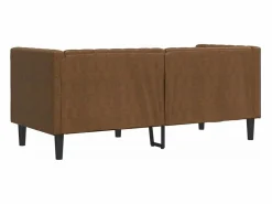 Discount Sofá Chesterfield de 2 plazas piel de ante sintético marrón Sofás Chesterfield