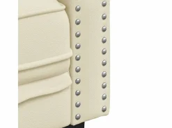Clearance Sofá Chesterfield de 3 plazas cuero artificial blanco Sofás Chesterfield|Sofás De Piel Sintética