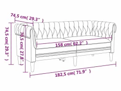 Clicnbuy Sofá Chesterfield de 2 plazas tela