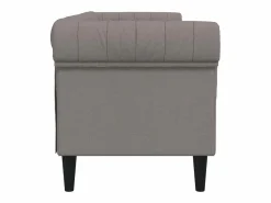 vidaxl Sofá Chesterfield de 3 plazas tela gris taupe