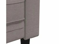 vidaxl Sofá Chesterfield de 3 plazas tela gris taupe