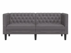 Clicnbuy Sofá Chesterfield de 2 plazas cuero artificial