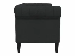 Clearance vidaxl Sofá Chesterfield de 2 plazas tela Negro