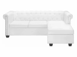 Outlet Sofá Chesterfield en forma L cuero artificial Sofás Chesterfield