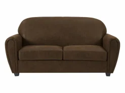Best Vente-unique Sofá club de 3 plazas VICTORY III en microfibra con efecto cuero envejecido Marru00f3n