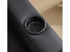 Clearance Sofá compacto extensible compacto móvil pies de plástico ideal para espacios pequeños madera y metal Negro