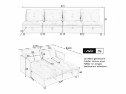Clearance Sofá componible Diseno modular Movimiento facil Cajones ocultos bajo asiento Confort ortopedico Chenilla Beige
