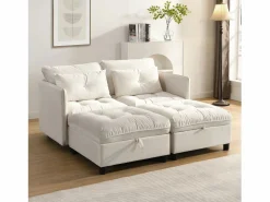 Clearance Sofá componible Diseno modular Movimiento facil Cajones ocultos bajo asiento Confort ortopedico Chenilla Beige
