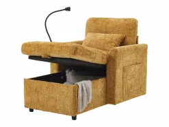 Online Sofá con 2 bolsillos laterales y espacio de almacenamiento - Tela de chenilla - Amarillo Sofás Chesterfield