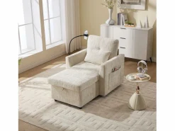 Outlet Sofá con 2 bolsillos laterales y espacio de almacenamiento - Tela de chenilla - Sofás Chesterfield