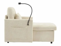 Outlet Sofá con 2 bolsillos laterales y espacio de almacenamiento - Tela de chenilla - Sofás Chesterfield
