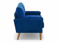 Clearance DripeX Sofá con 2 escandinavos 2 asientos, mini sofá de sillón en terciopelo de loveseat, sillón de sala de estar con reposabrazos, 121x77x87cm - Azul