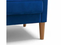 Clearance DripeX Sofá con 2 escandinavos 2 asientos, mini sofá de sillón en terciopelo de loveseat, sillón de sala de estar con reposabrazos, 121x77x87cm - Azul