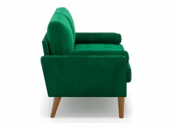 Outlet Sofá con 2 escandinavos 2 asientos, mini sofá de brazo enrollado en terciopelo de loveseat, sillón de sala de estar con reposabrazos, 121x77x87cm - Sofá Escandinavo|Sofá De Terciopelo