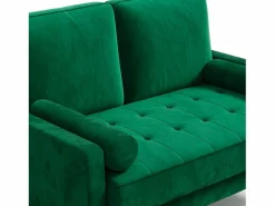 Outlet Sofá con 2 escandinavos 2 asientos, mini sofá de brazo enrollado en terciopelo de loveseat, sillón de sala de estar con reposabrazos, 121x77x87cm - Sofá Escandinavo|Sofá De Terciopelo