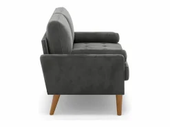 Sofá con 2 escandinavos 2 plazas, mini sofá de brazo enrollado en terciopelo de loveseat, sillón de sala de estar con reposabrazos, 121x77x87cm - Todos Los Sofás|Sofá Escandinavo