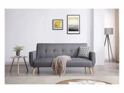 Discount Concept-Usine Sofá convertible 3 plazas de tela BERLIN Gris