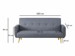 Discount Concept-Usine Sofá convertible 3 plazas de tela BERLIN Gris