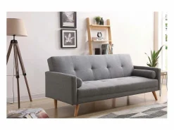 Sale Concept-Usine Sofá convertible 3 plazas de tela WOODEN Gris