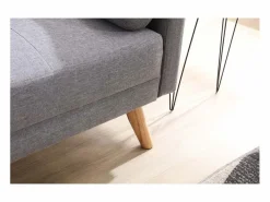 Sale Concept-Usine Sofá convertible 3 plazas de tela WOODEN Gris