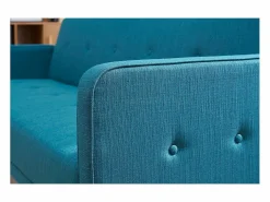 Miliboo Sofá convertible 3 plazas diseño escandinavo azul ULLA