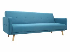 Miliboo Sofá convertible 3 plazas diseño escandinavo azul ULLA
