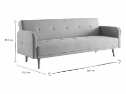 Outlet Sofá convertible 3 plazas diseño escandinavo oscuro ULLA Sofá Escandinavo