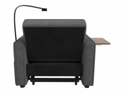 Clearance Sofá convertible con puerto USB y soporte para teléfono, respaldo ajustable - Pana oscuro Sillón Cama
