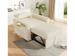Sale Sofá convertible con puerto USB y soporte para teléfono, respaldo ajustable - Pana Sillón Cama