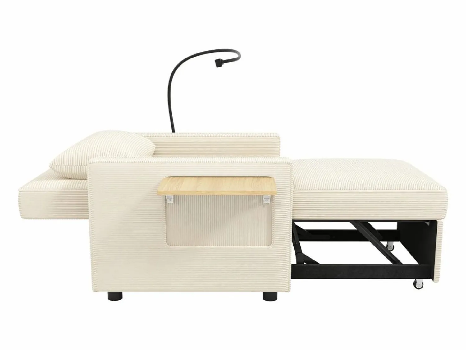 Sale Sofá convertible con puerto USB y soporte para teléfono, respaldo ajustable - Pana Sillón Cama