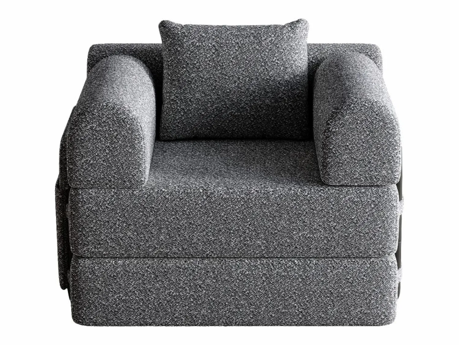 OKWISH Sofá convertible con reposabrazos acolchados y bolsillos laterales, estructura de metal - Chenilla