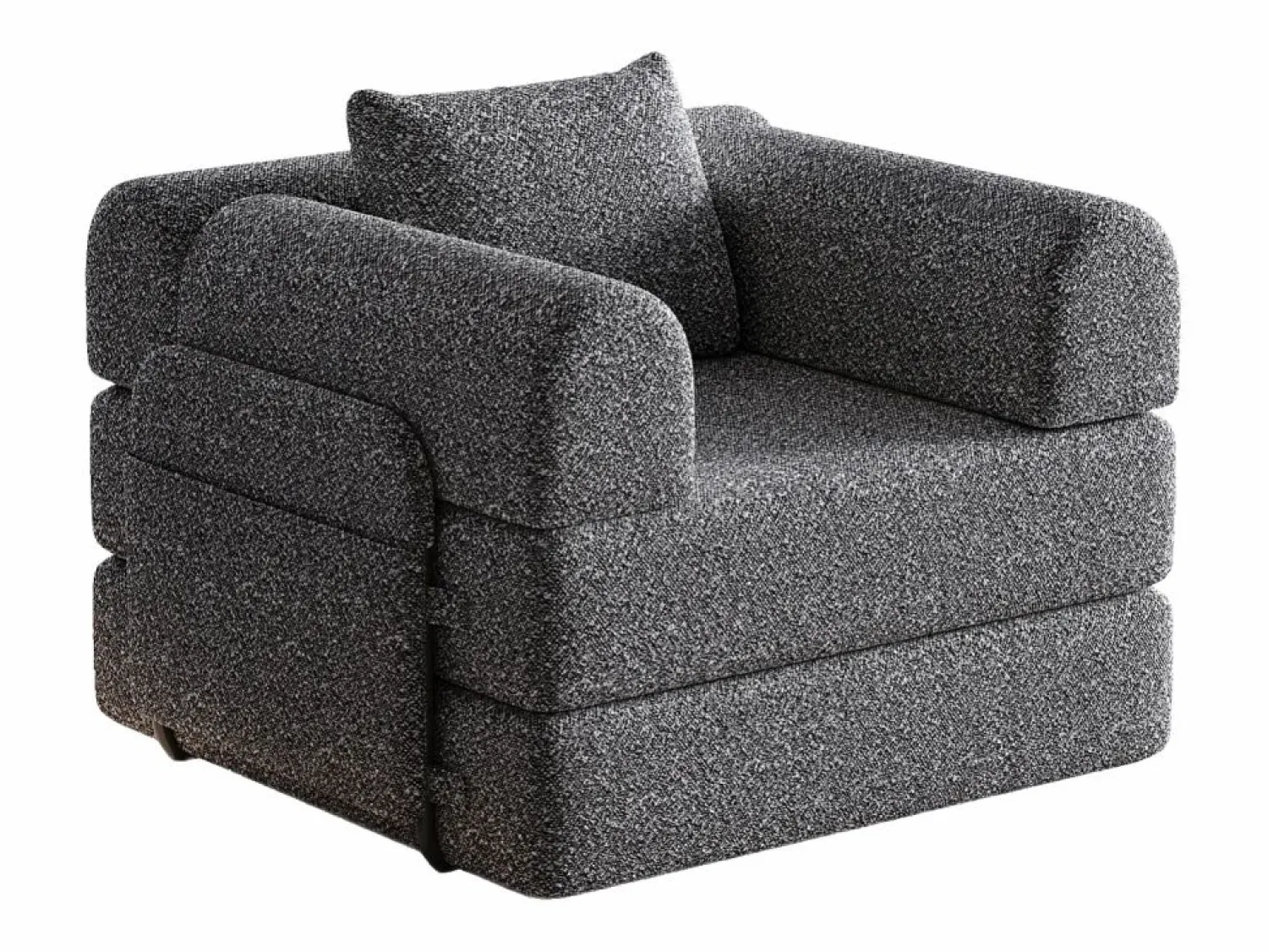 OKWISH Sofá convertible con reposabrazos acolchados y bolsillos laterales, estructura de metal - Chenilla