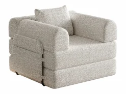 Outlet OKWISH Sofá convertible con reposabrazos acolchados y bolsillos laterales, estructura de metal - Chenilla Caqui